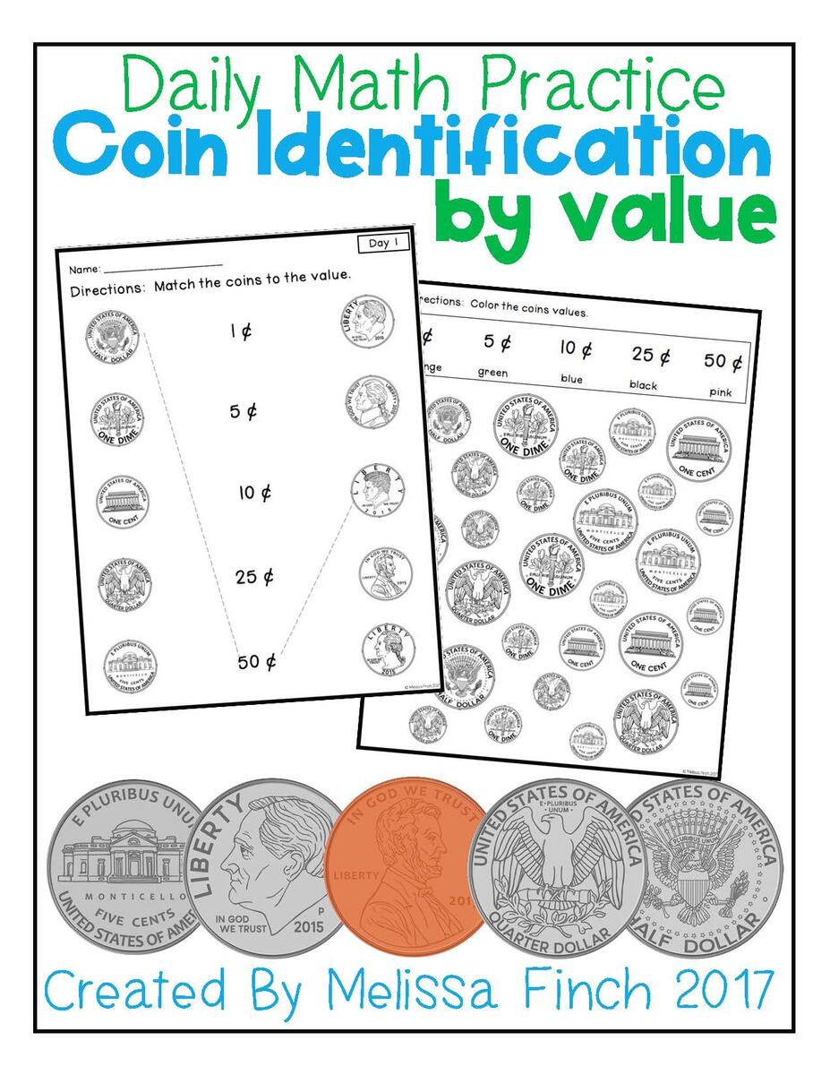 Coin Identification By Value Daily Math Practice Autism Adventures Coin Identification By Value Daily Math Practice Autism Adventures