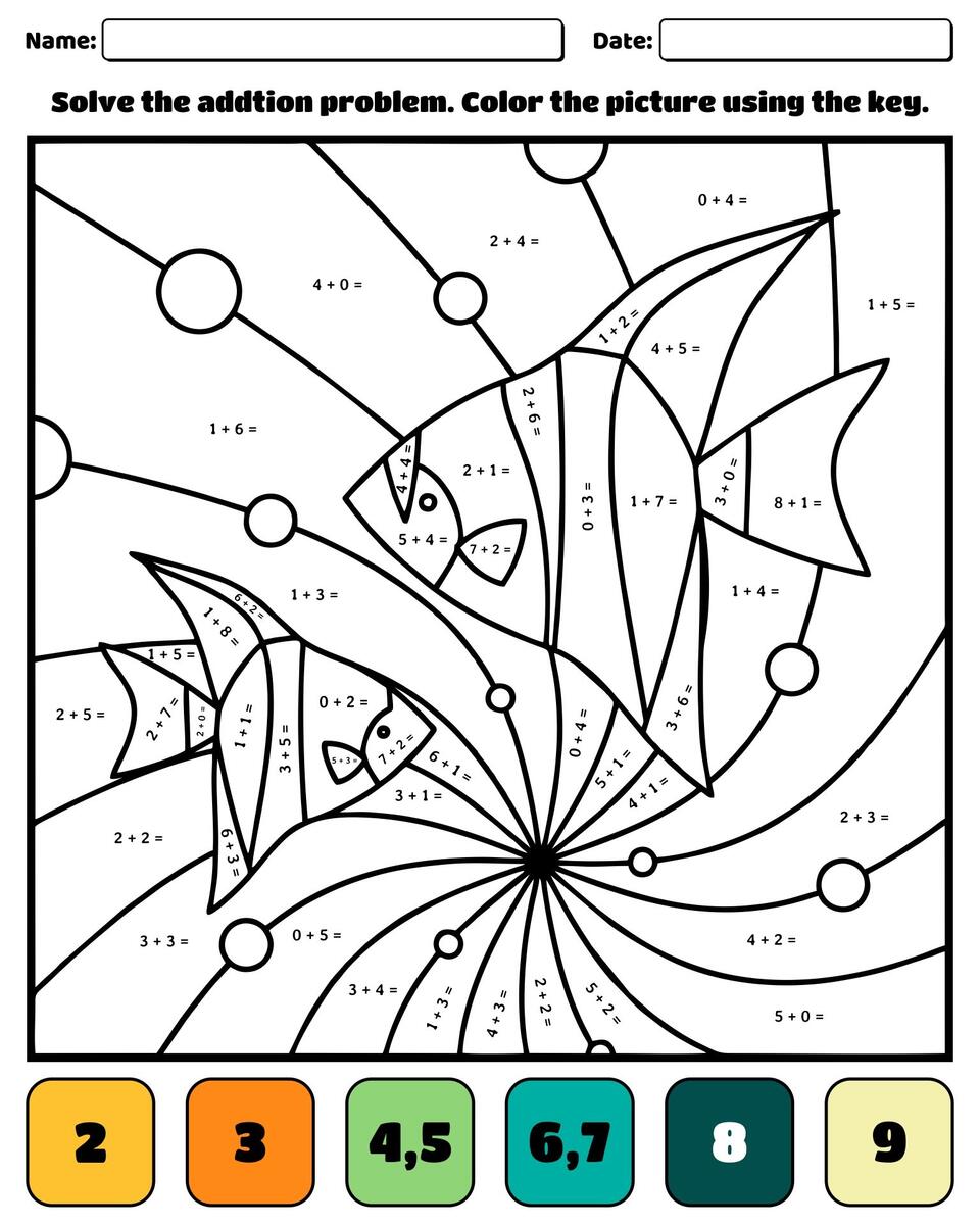 Color By Number Addition Worksheets 10 Free PDF Printables Printablee