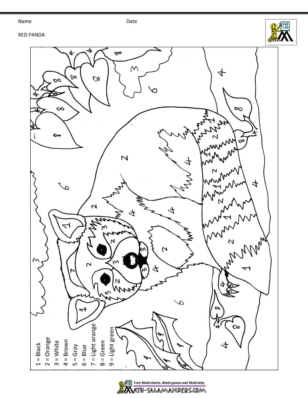 Color By Numbers Pages