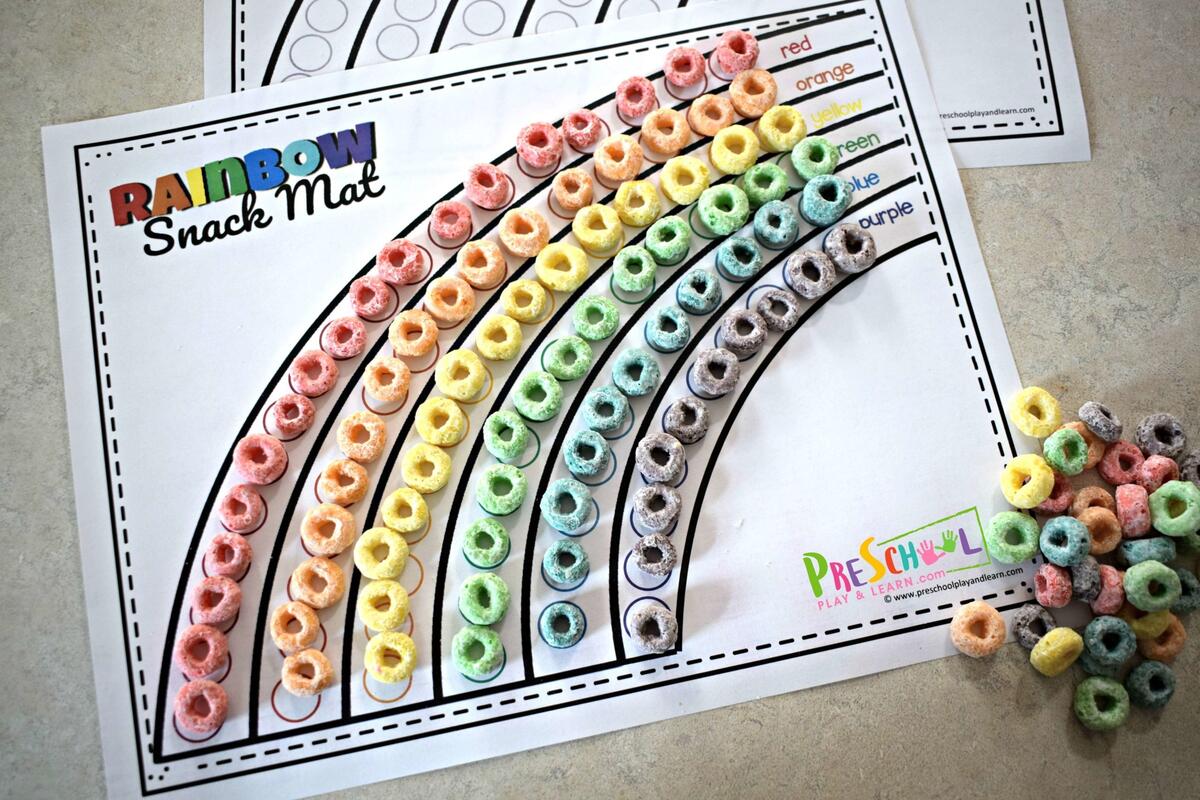 Printable Snack Mats Educational Place Mat DIY Gift Kids Counting Toys Learning Colors Cheerios Pretzels Goldfish Etsy Israel