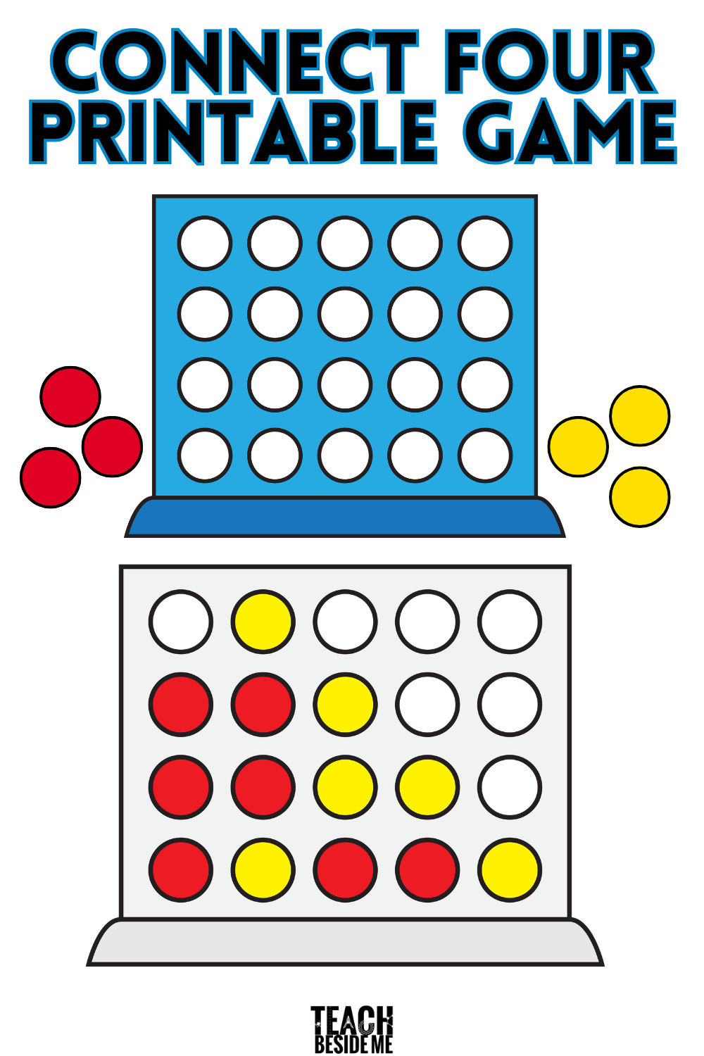 Connect Four Printable Game Teach Beside Me Connect Four Multiplication Division Orison Orchards