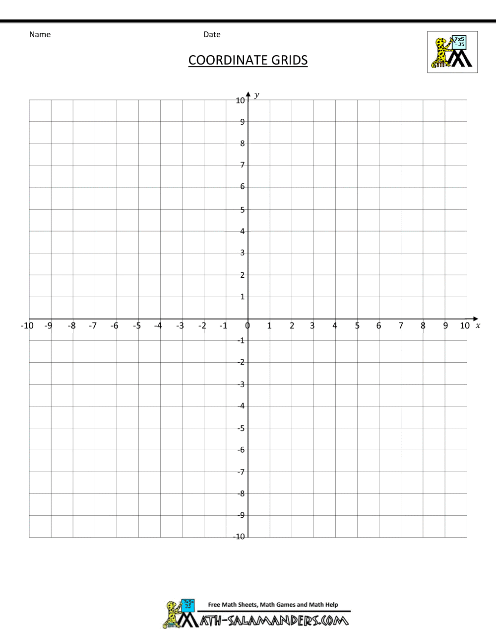 Coordinate Plane Grid