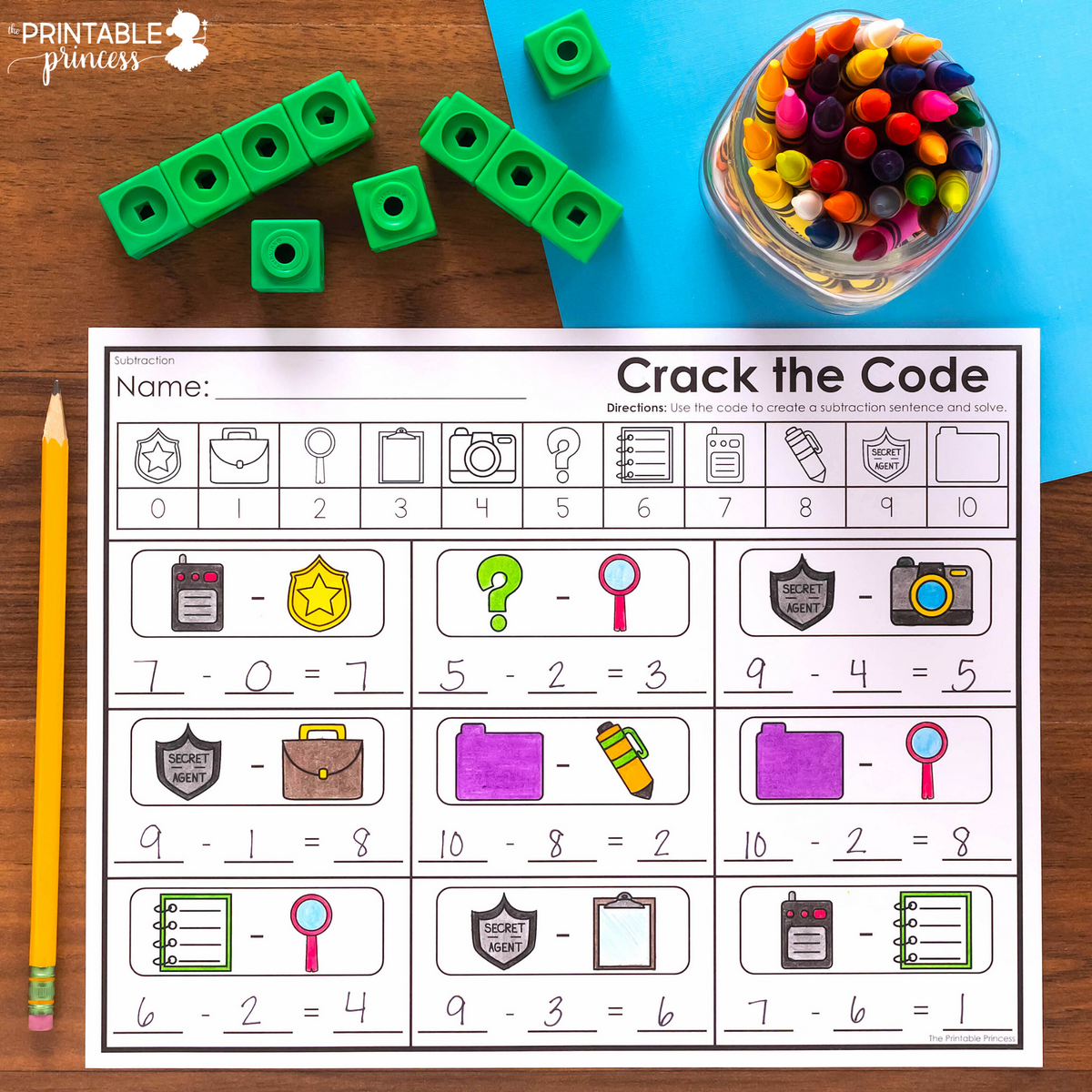 Crack The Code Addition And Subtraction Worksheets The Printable Princess