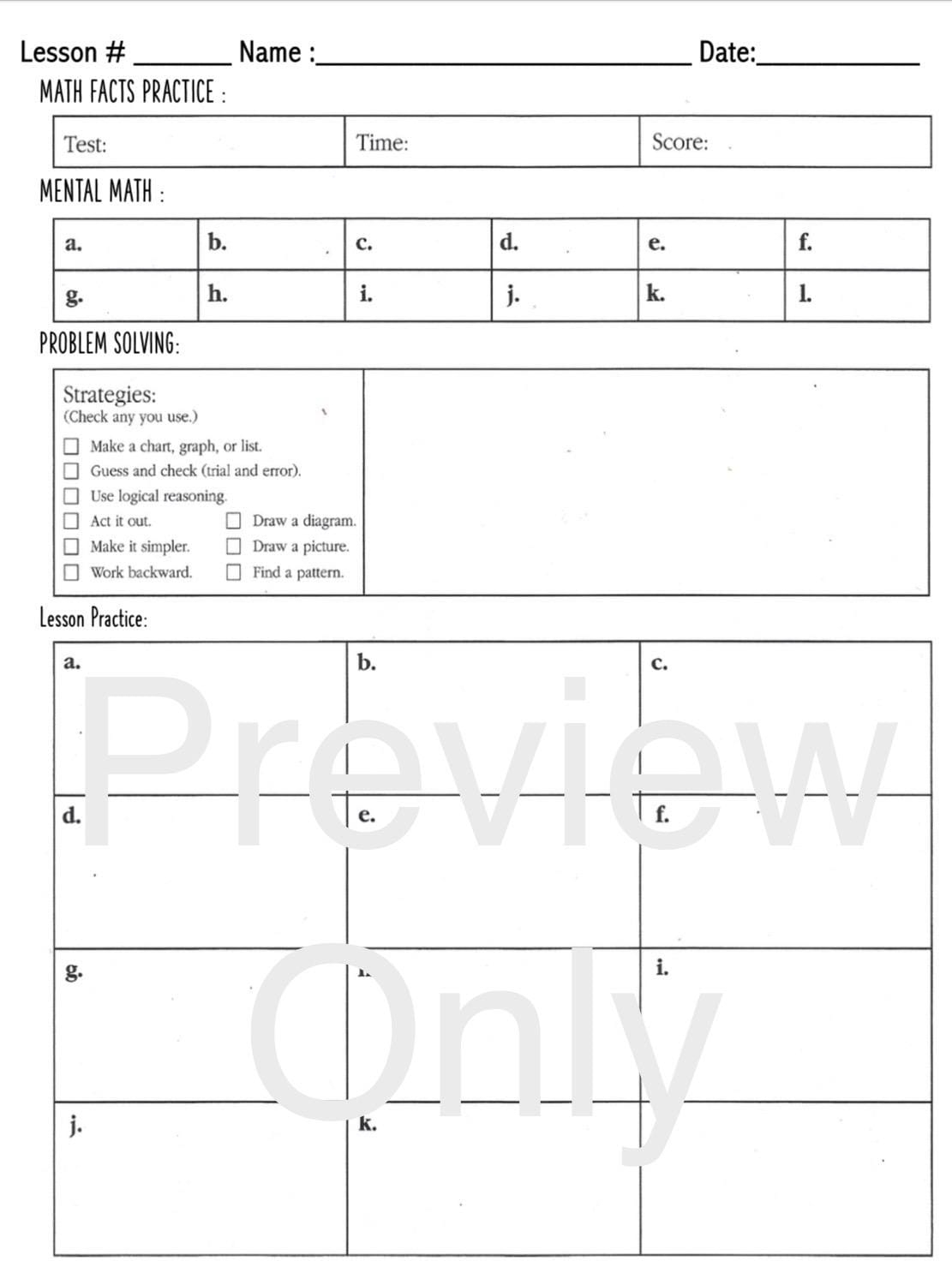 Daily Math Worksheet Saxon Textbook Etsy Saxon Math 5 4 Easy Quick Start Guide Homeschool Pickle Worksheets Library