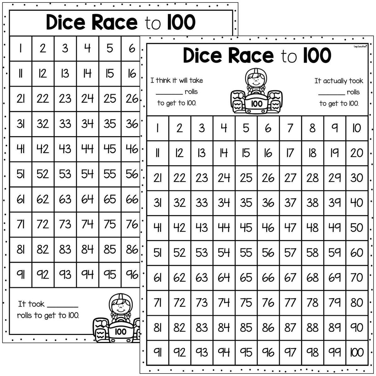 Dice Race To 100 Tally Activity Top Teacher Dice Race To 100 Tally Activity Top Teacher