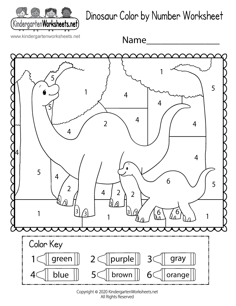 Dinosaur Color By Number Worksheet Free Printable Digital PDF Dinosaur Color By Number Pages K12 Math Worksheets