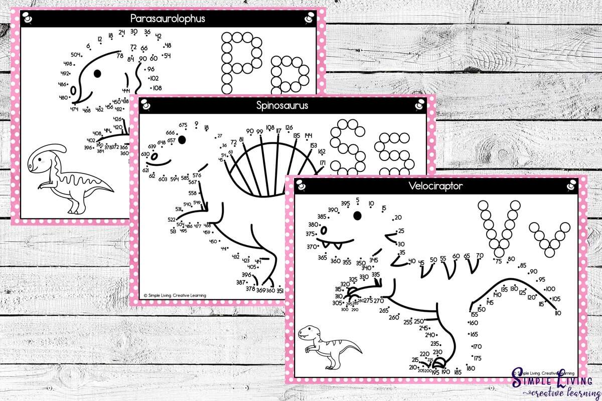 Dinosaur Dot To Dot Skip Counting Mats Simple Living Creative Learning Dinosaur Dot To Dot Skip Counting Mats Simple Living Creative Learning