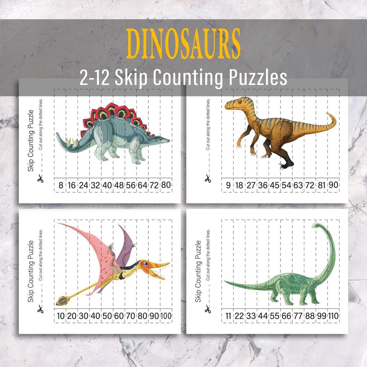 Dinosaur Skip Counting Puzzle Montessori Learning Game Digital Download Etsy Dinosaur Skip Counting Puzzle Montessori Learning Game Digital Download Etsy