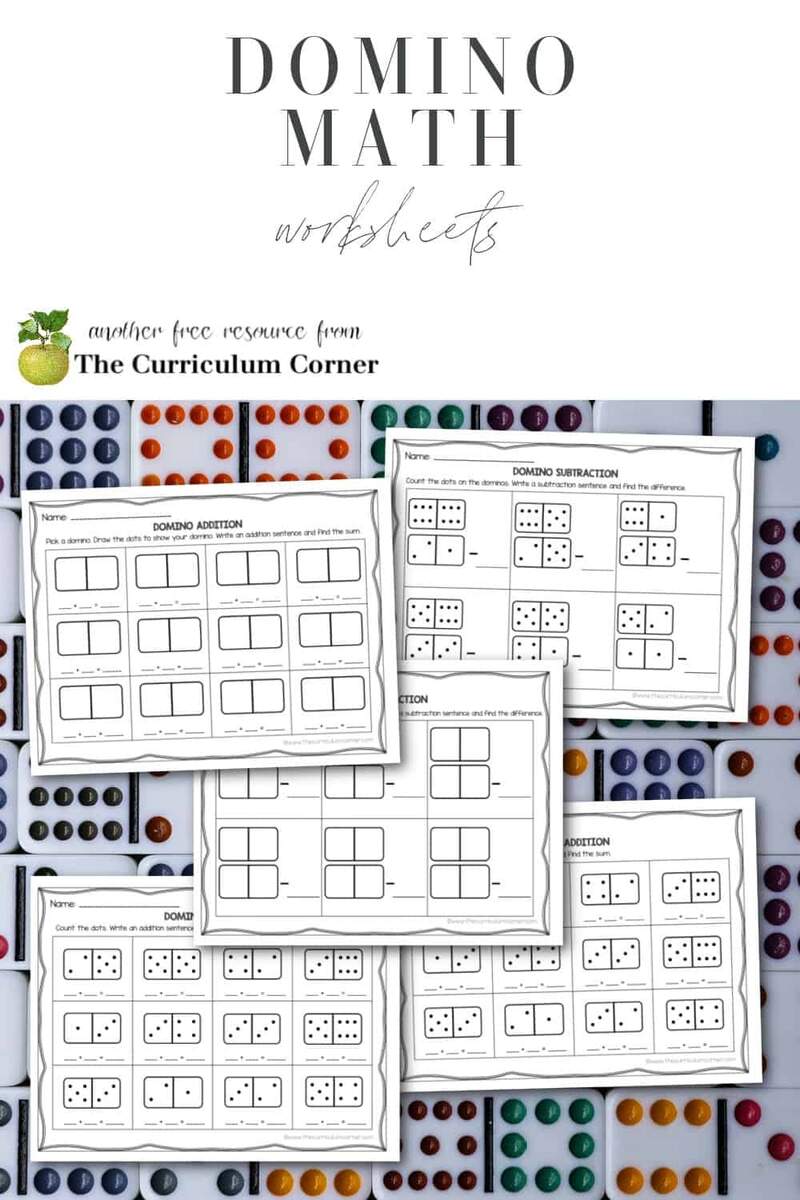 Domino Math Worksheets The Curriculum Corner 123 Domino Math Worksheets The Curriculum Corner 123