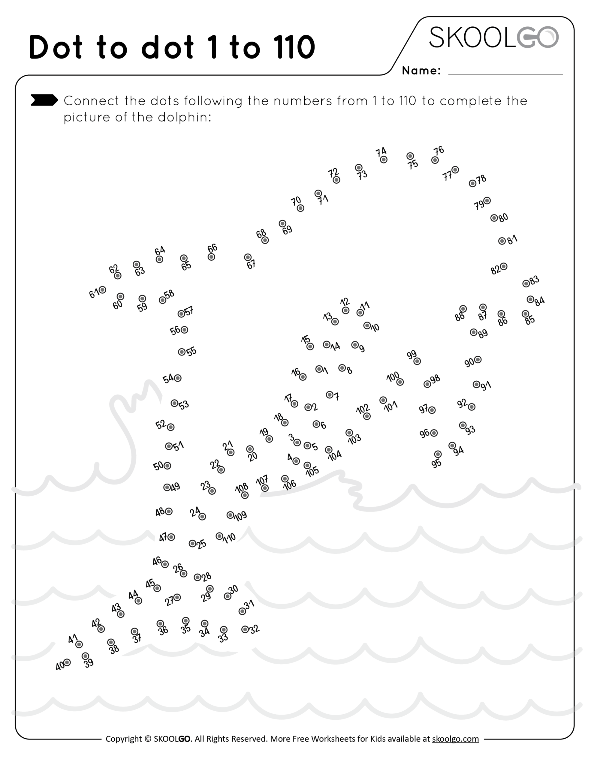 Dot To Dot 1 To 110 SKOOLGO Dot To Dot 1 To 110 SKOOLGO