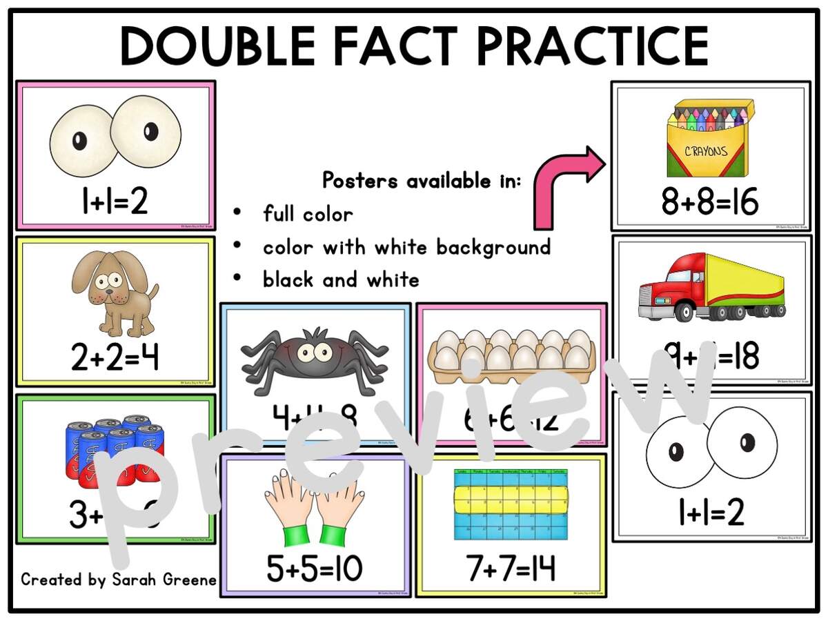Doubles Facts Posters Mini Book Made By Teachers