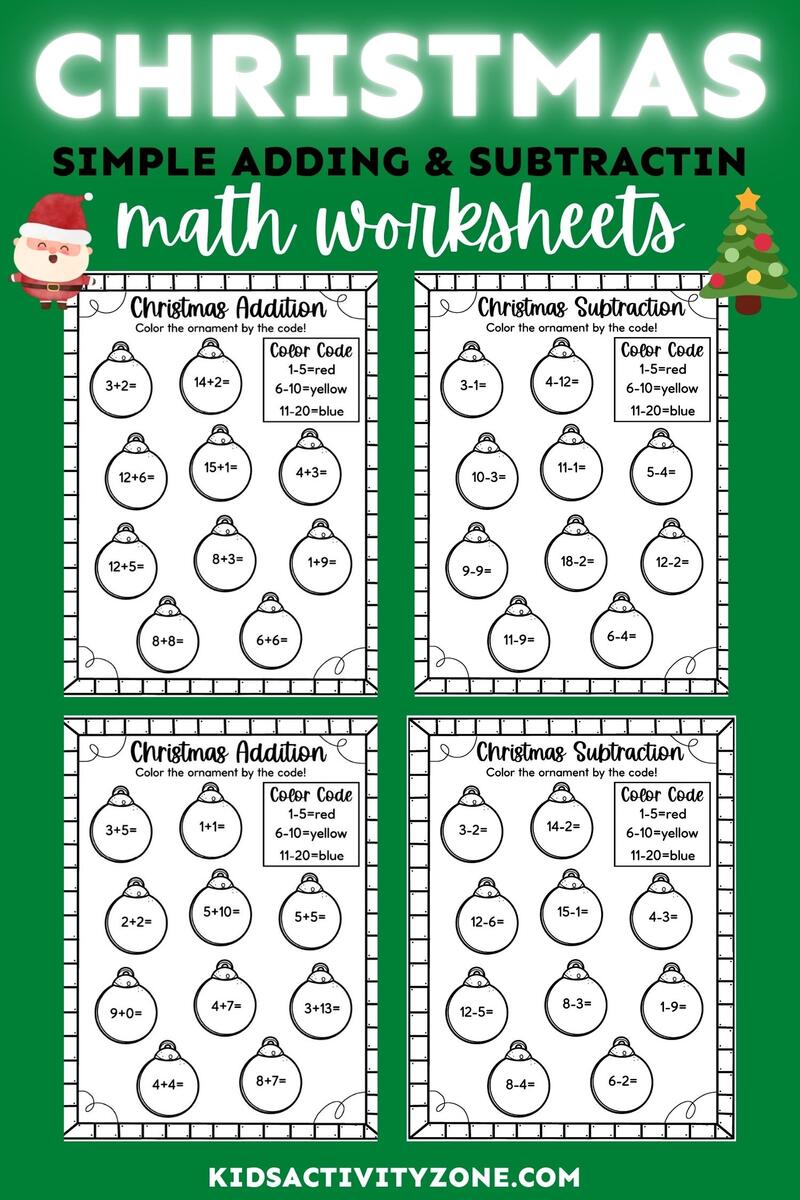 Free Christmas Math Worksheets For Kindergarten Eduflakes