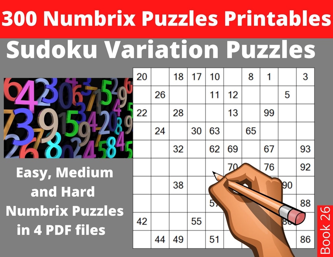 Easy Medium And Hard Numbrix Puzzles Printable PDF 300 Numbricks Puzzle Books Of Brain Teaserss Instant Download Etsy Australia Easy Medium And Hard Numbrix Puzzles Printable PDF 300 Numbricks Puzzle Books Of Brain Teaserss Instant Download Etsy Australia