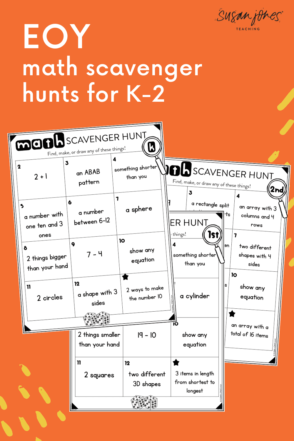 End Of The Year Math Review Games FREE Scavenger Hunts Susan Jones Teaching