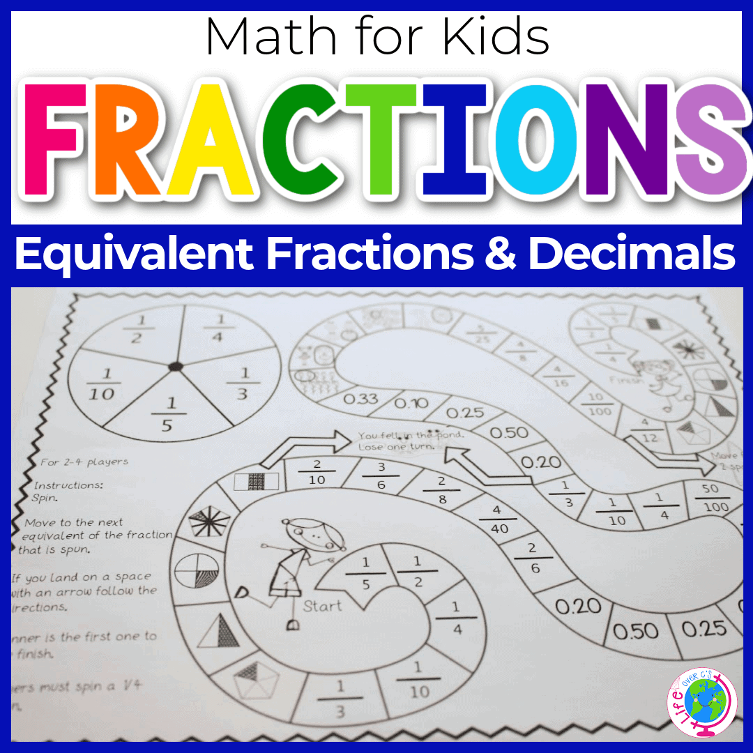 Equivalent Fractions Decimals Free Printable Pack