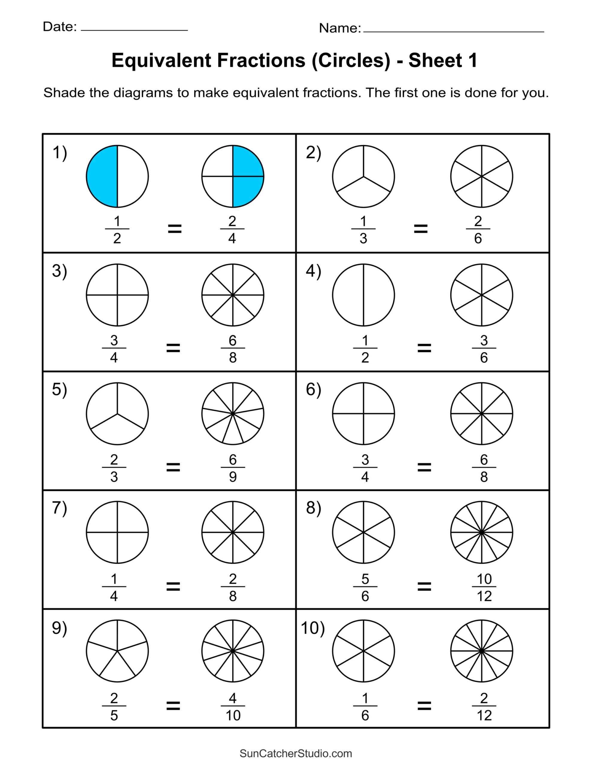 Equivalent Fractions Finding And Writing Equal Fractions Free Printables Lettering SVG Files Tools Apps