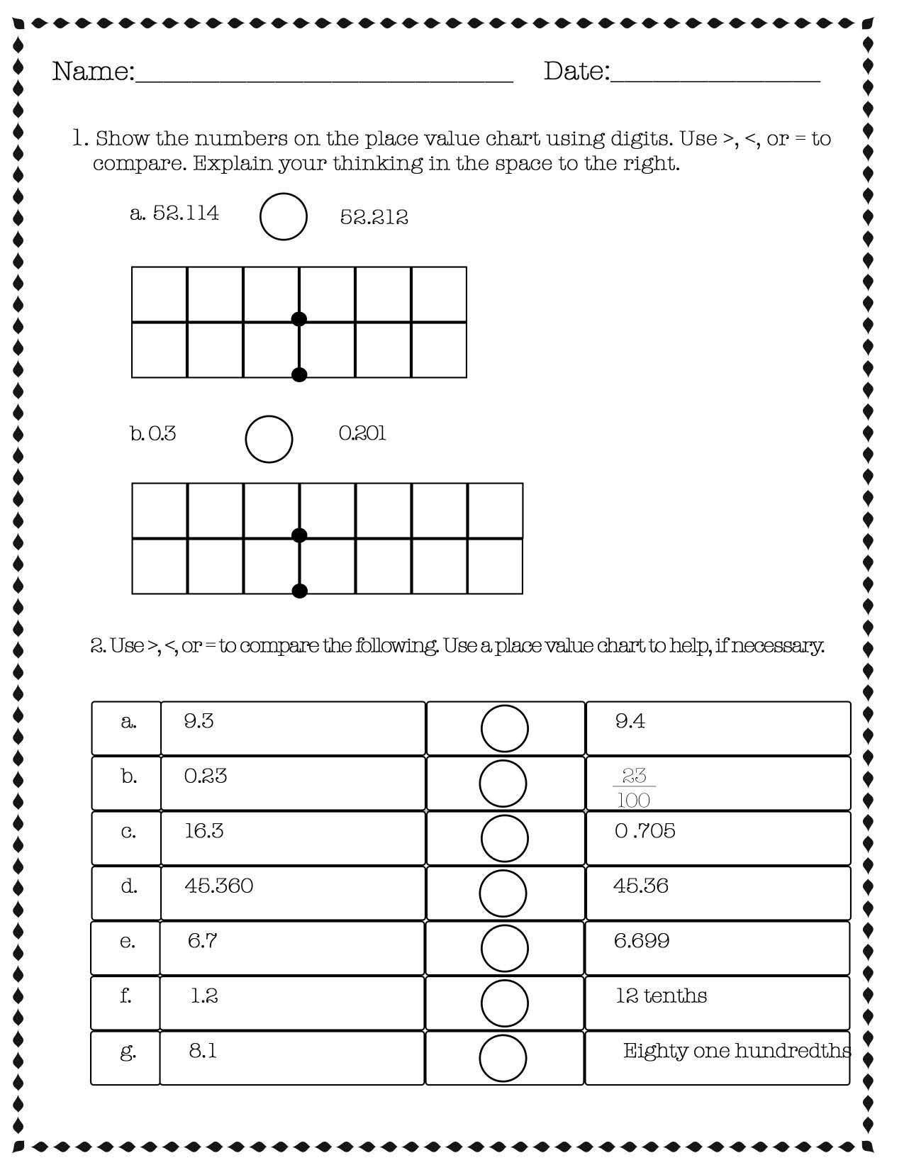Eureka Math Engage NY Extra Worksheets For 5th Grade Module 2 Etsy