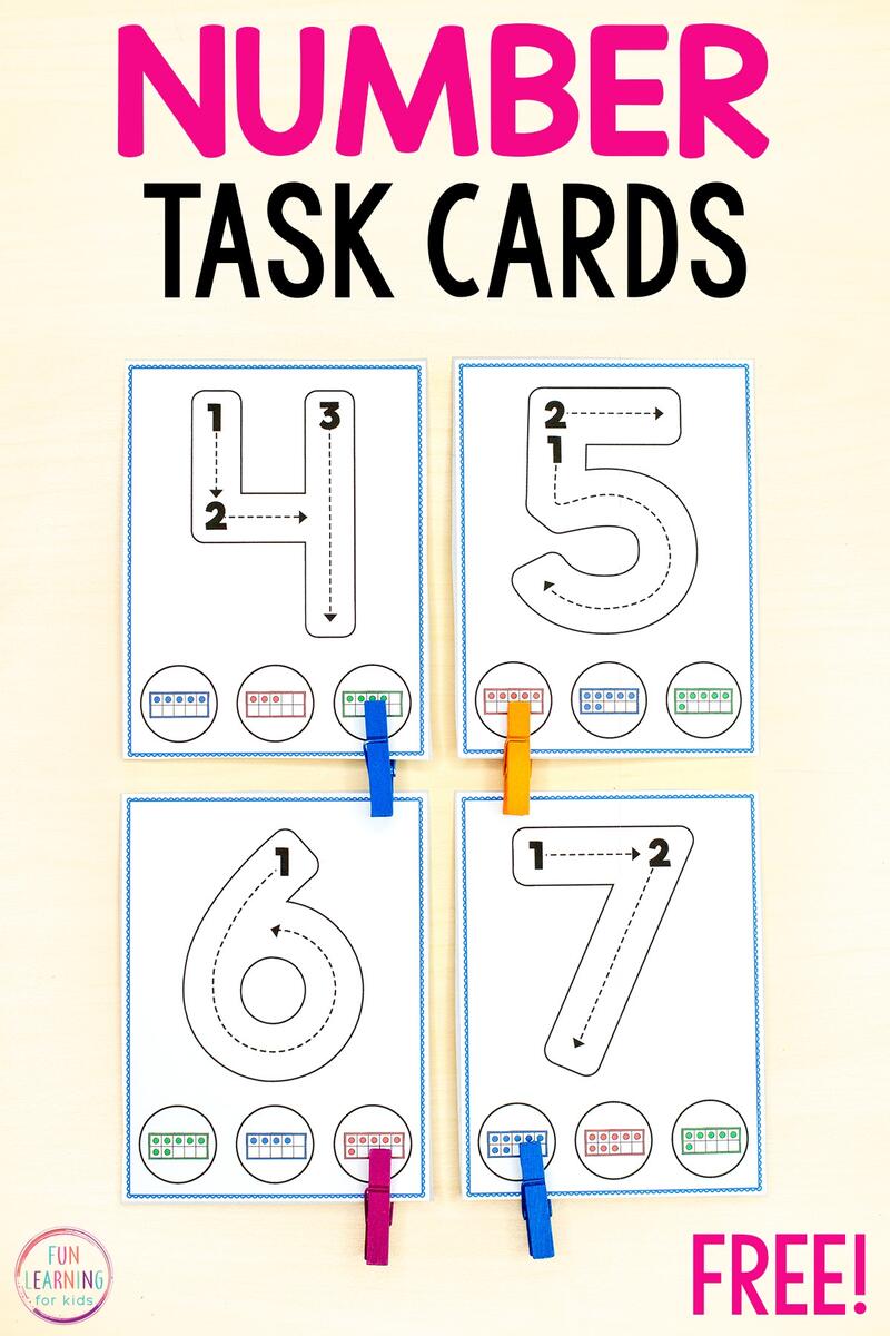 Exciting Number Formation Counting Task Cards Exciting Number Formation Counting Task Cards