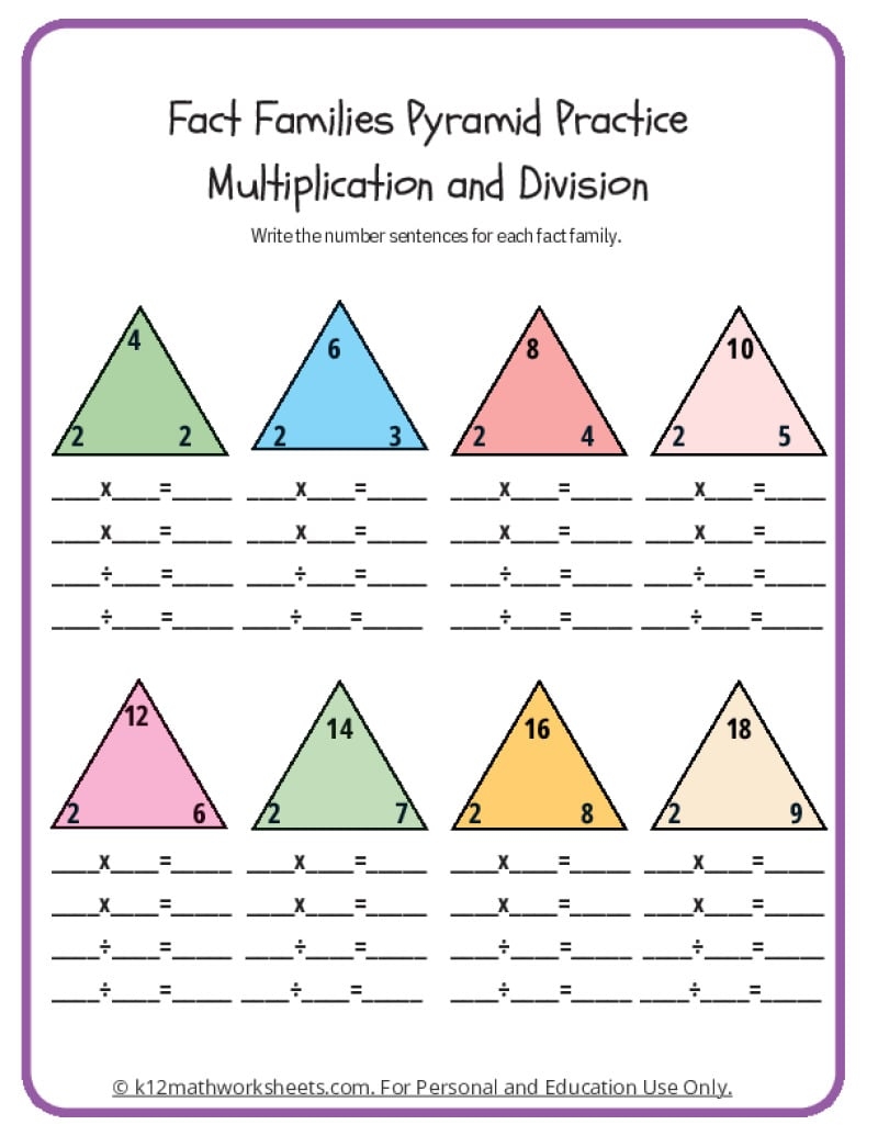Fact Family Worksheets Math Fact Fluency Addition And Subtraction To 20 Timed Tests Practice Etsy Israel