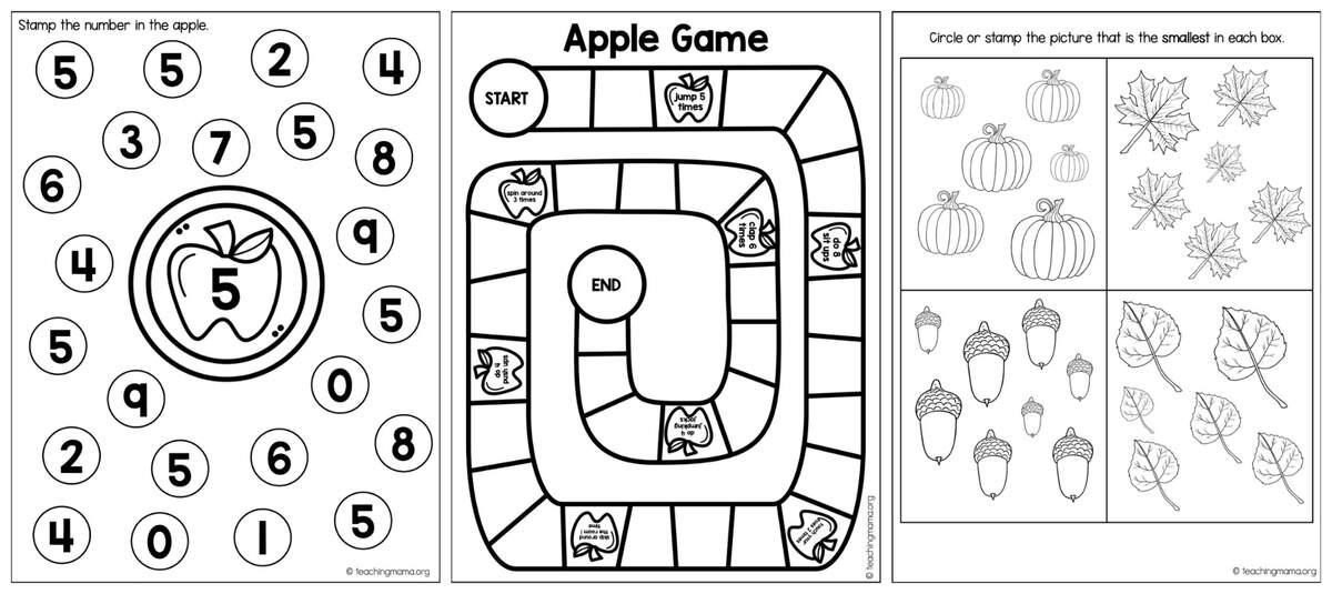 Fall Math Packet For Preschoolers Fall Math Packet For Preschoolers