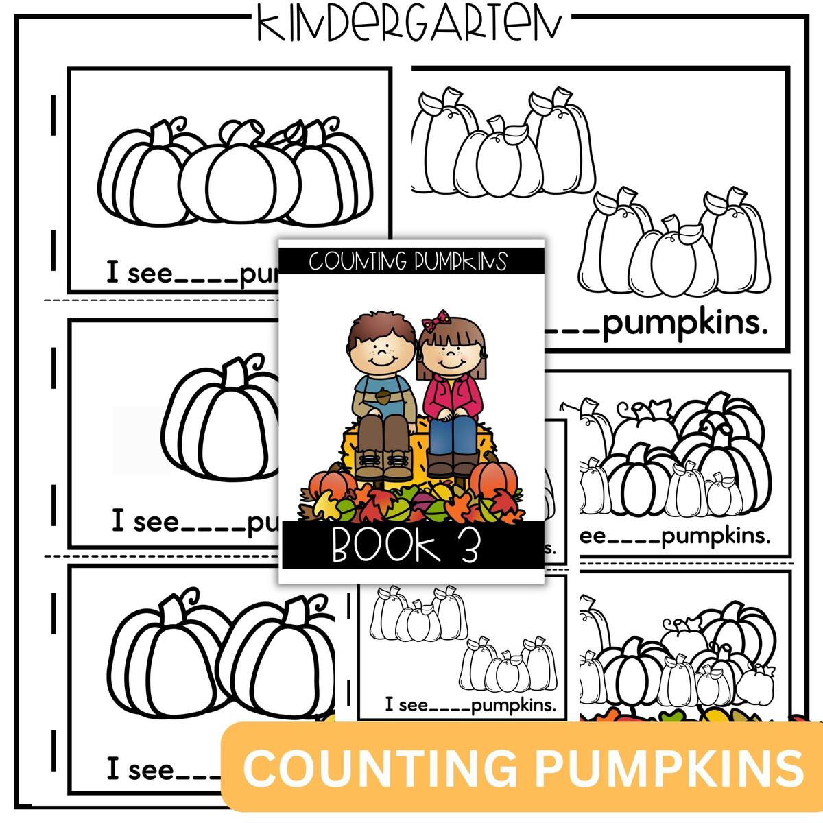 Fall Printable Math Books For Kindergarten Counting Objects Within 10 Classful Spring Printable Kindergarten Math Books Counting Add Subtract Classful