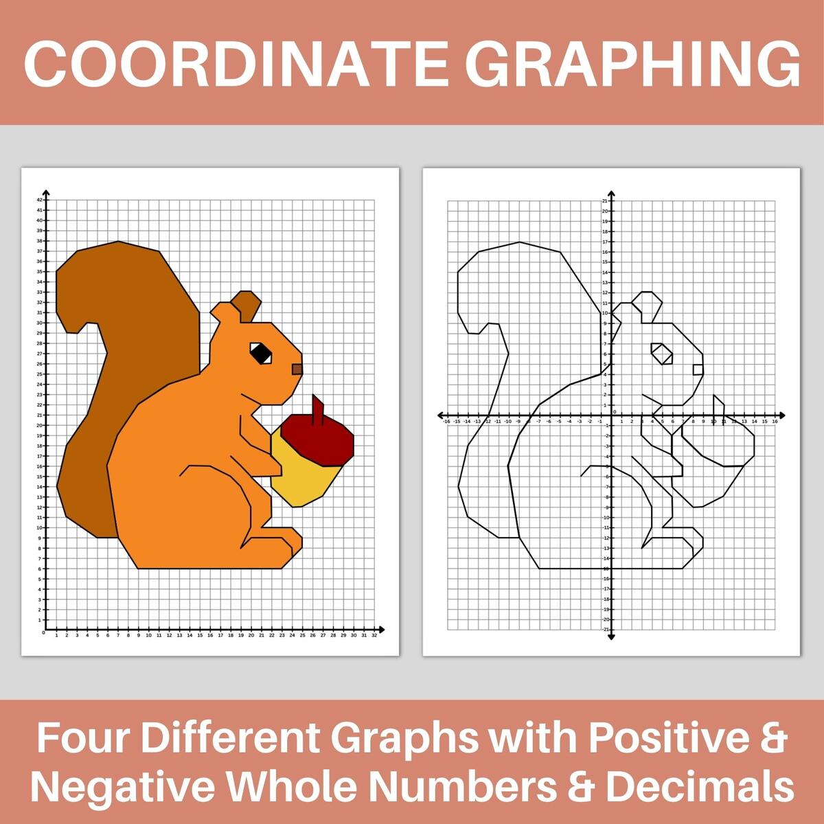 Fall Squirrel Coordinate Graphing Mystery Picture Autumn Math Activity Made By Teachers