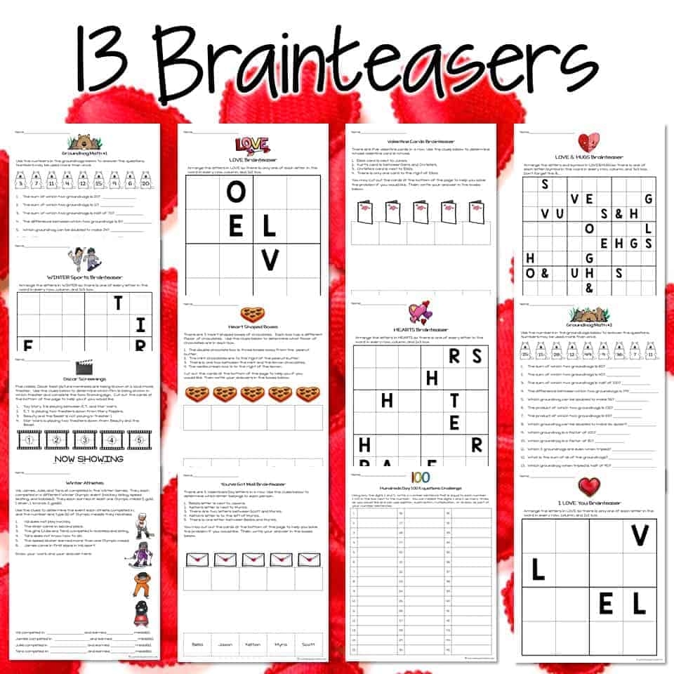 February Math Challenges Brainteasers