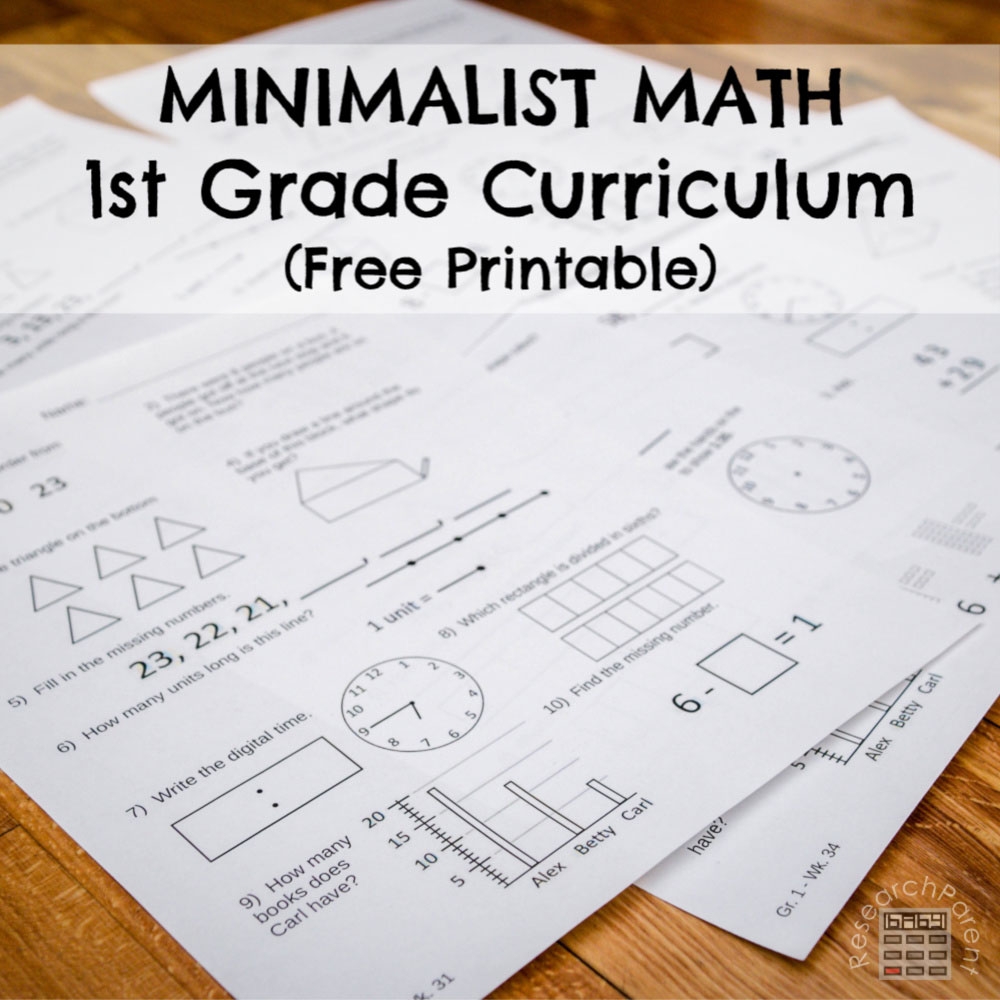 First Grade Minimalist Math Curriculum ResearchParent