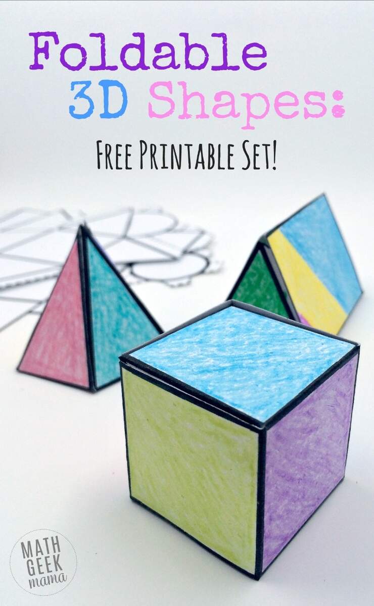 Foldable 3D Shapes FREE Printable Nets Foldable 3D Shapes FREE Printable Nets