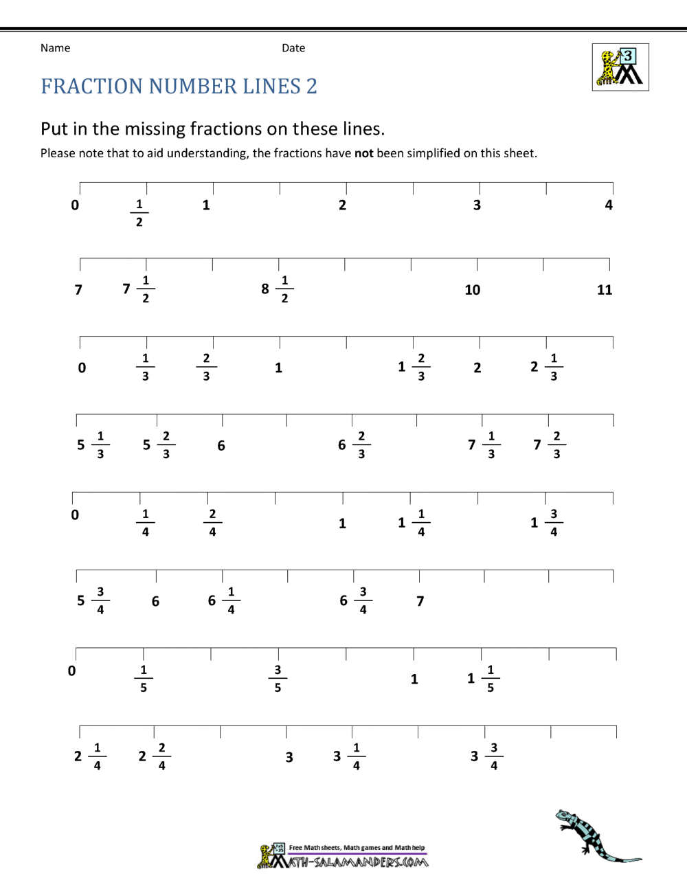 4 Free Math Worksheets Third Grade 3 Fractions And Decimals Identify Fractions Write AMP
