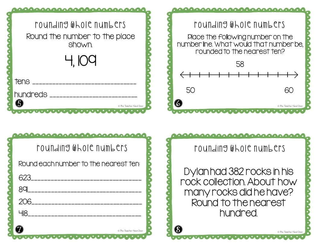 FREE 3rd Grade Rounding Whole Numbers Task Cards The Teacher Next Door Properties Of Operations 3rd Grade Math Task Cards 3 OA B 5 MagiCore