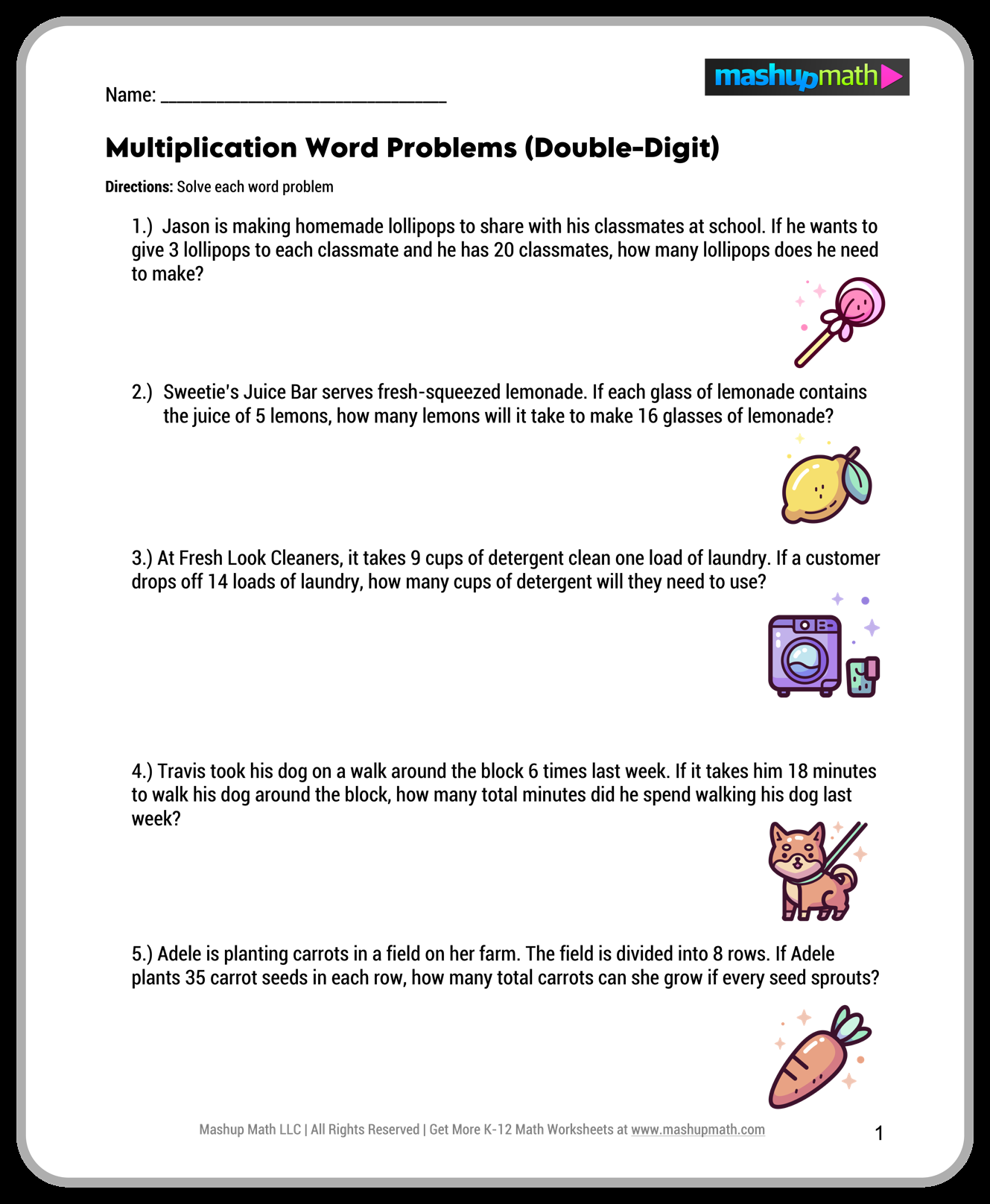 Free 5th Grade Math Worksheets Printable W Answers Mashup Math 5th Grade Math Word Problems