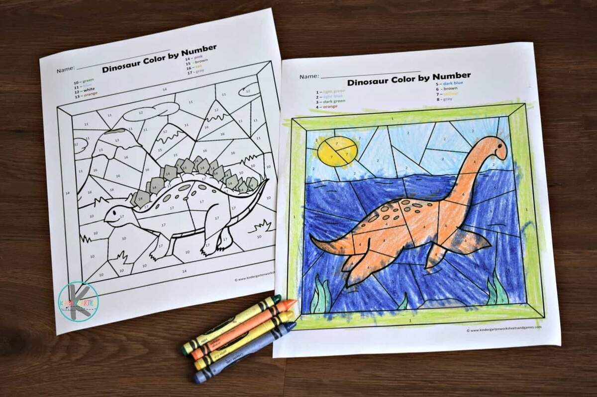 FREE Dinosaur Color By Number Printable Worksheets Color By Addition Dinosaur Workbook It S A Mother Thing