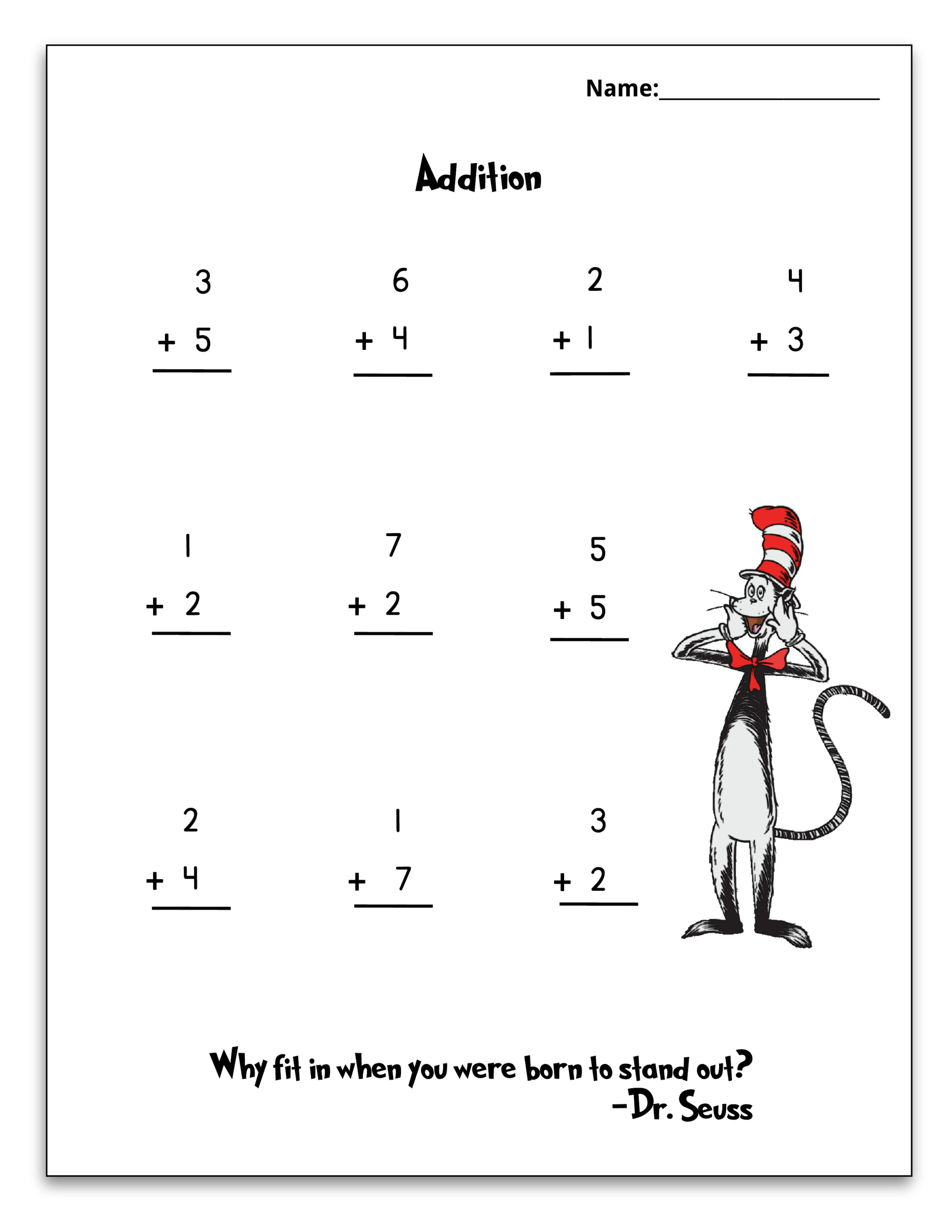 Free Dr Seuss Printable Math Pack For Grades K 1st Worksheets Library 18 Dr Seuss Worksheets For Preschool Free PDF At Worksheeto Worksheets Library