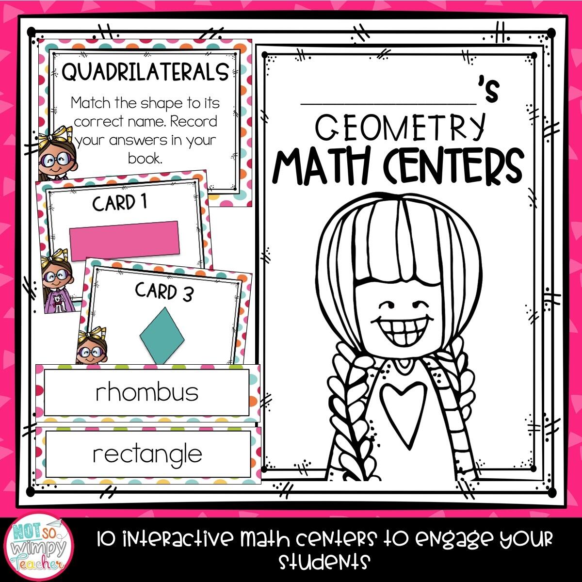 FREE Geometry Quadrilaterals Math Centers For Third Grade Not So Wimpy Teacher
