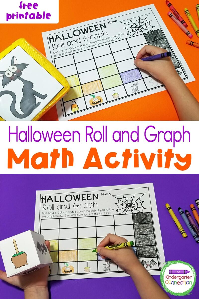 FREE Halloween Roll And Graph Printable Math Activity For Pre K Kinder