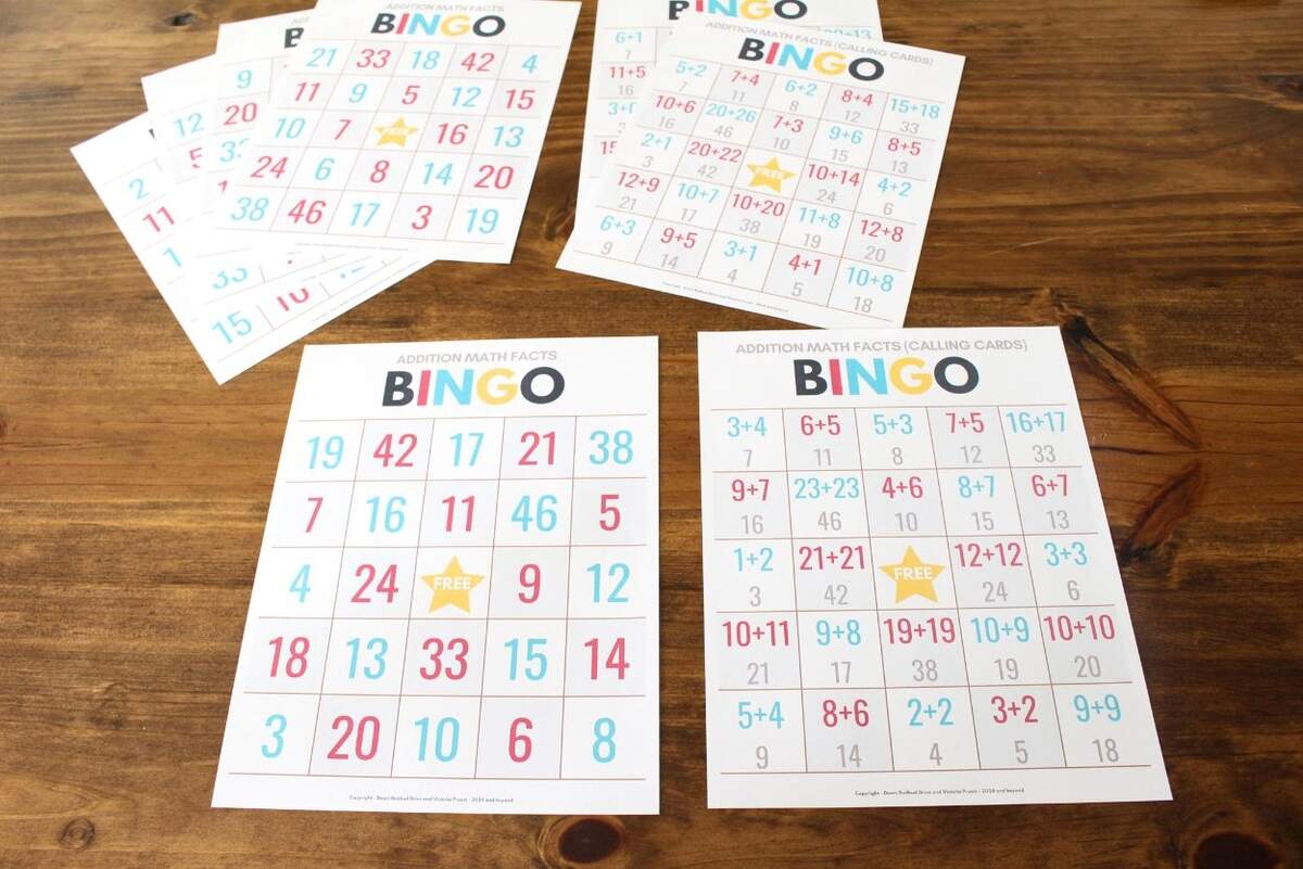 FREE Math Bingo Game Addition Facts