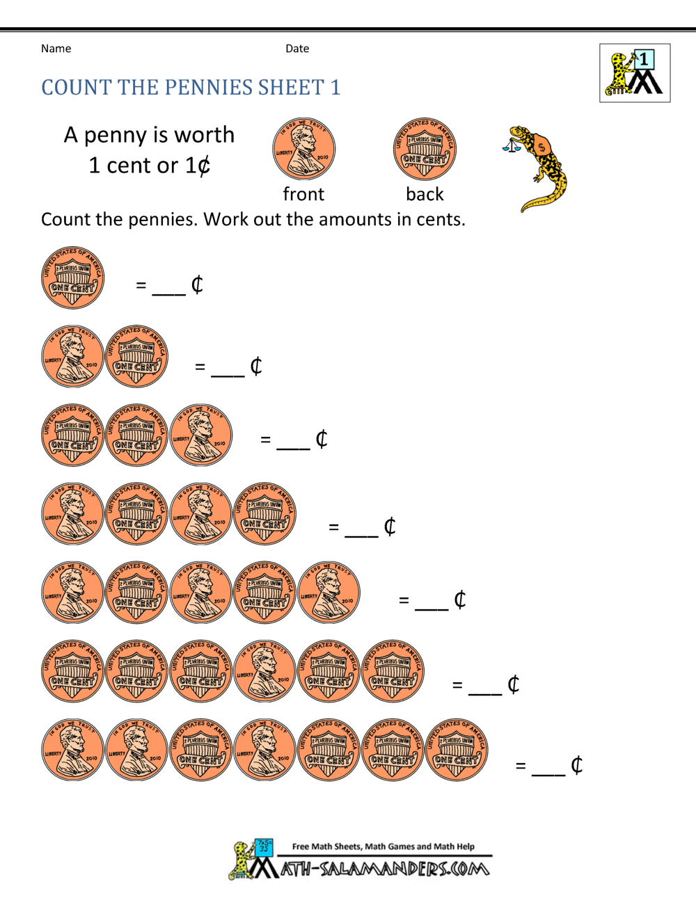 Free Math Money Worksheets 1st Grade Money Math Worksheets Printables