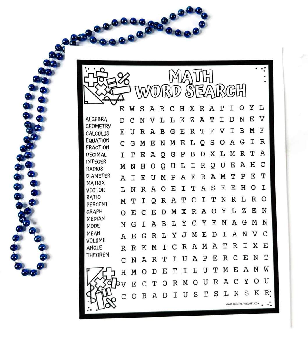 Free Math Word Search Printable Free Math Word Search Printable