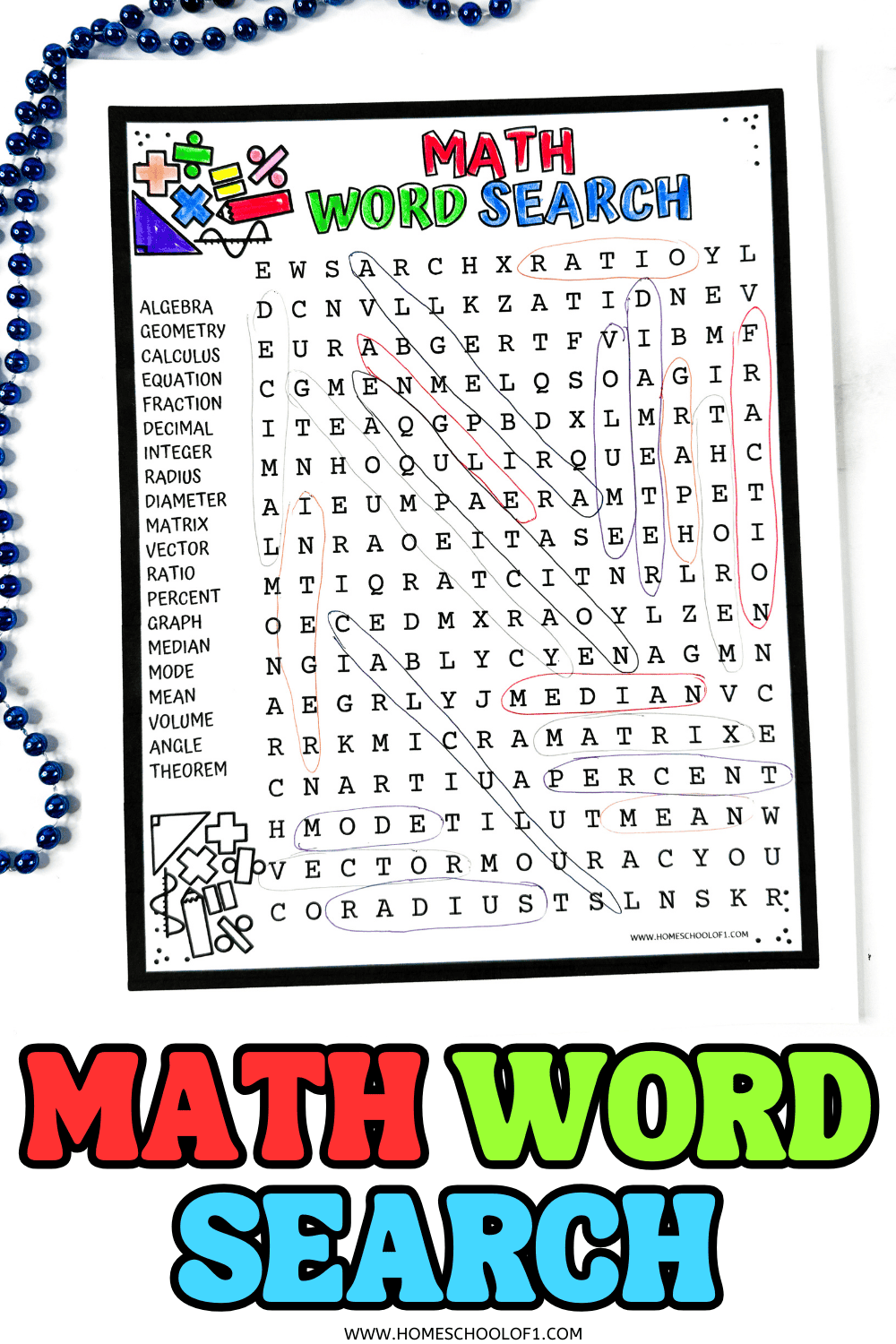 Free Math Word Search Printable Free Math Word Search Printable
