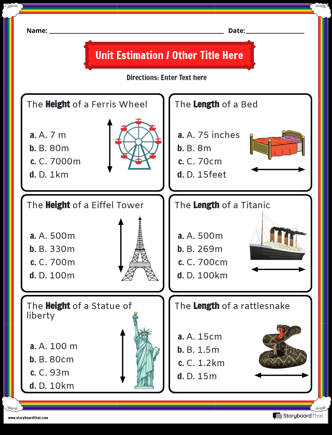 Free Metric Worksheets Customize With Storyboard That Free Metric Worksheets Customize With Storyboard That