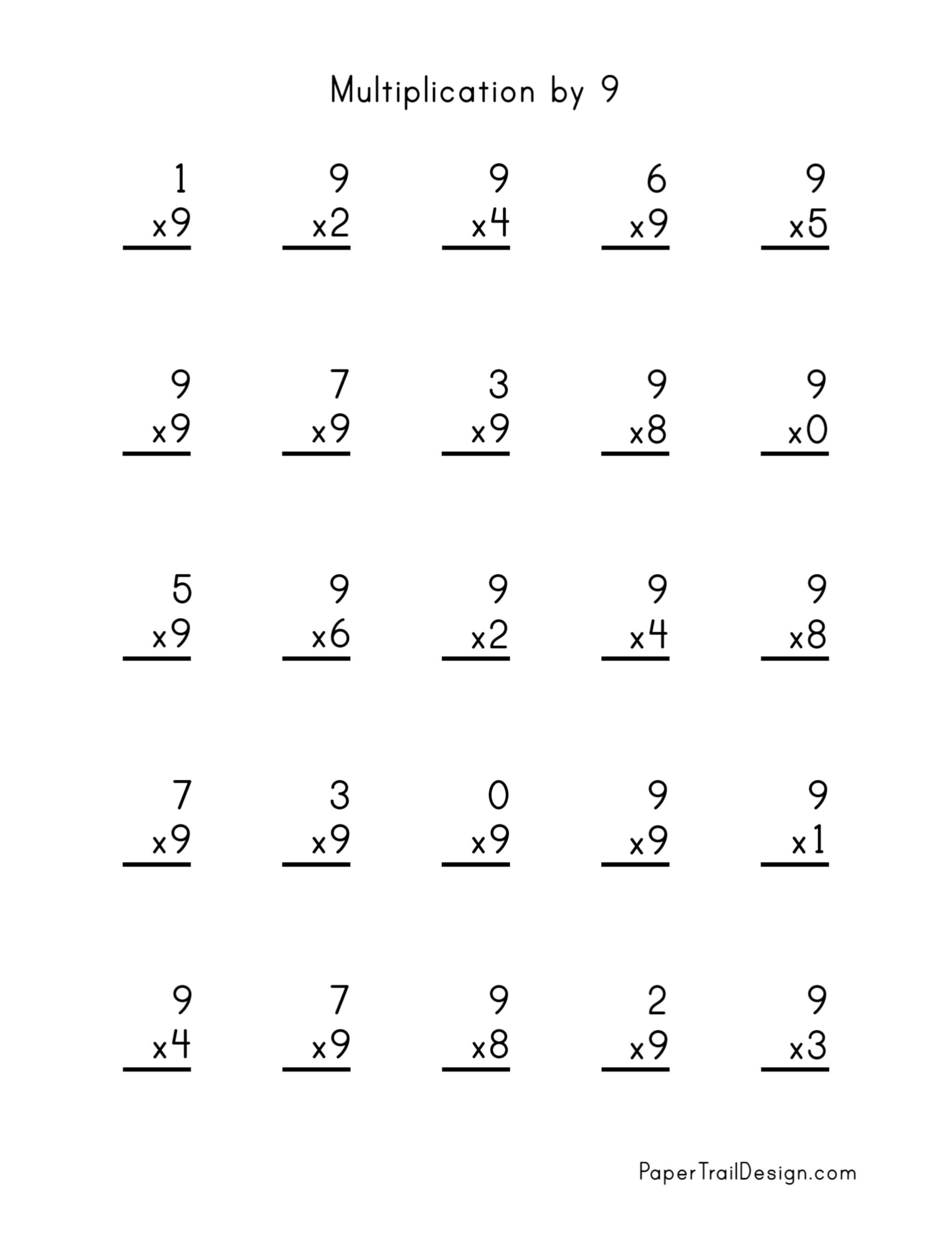 Free Multiplication Worksheets 1 12 Paper Trail Design Multiplication To 5x5 Worksheets For 2nd Grade
