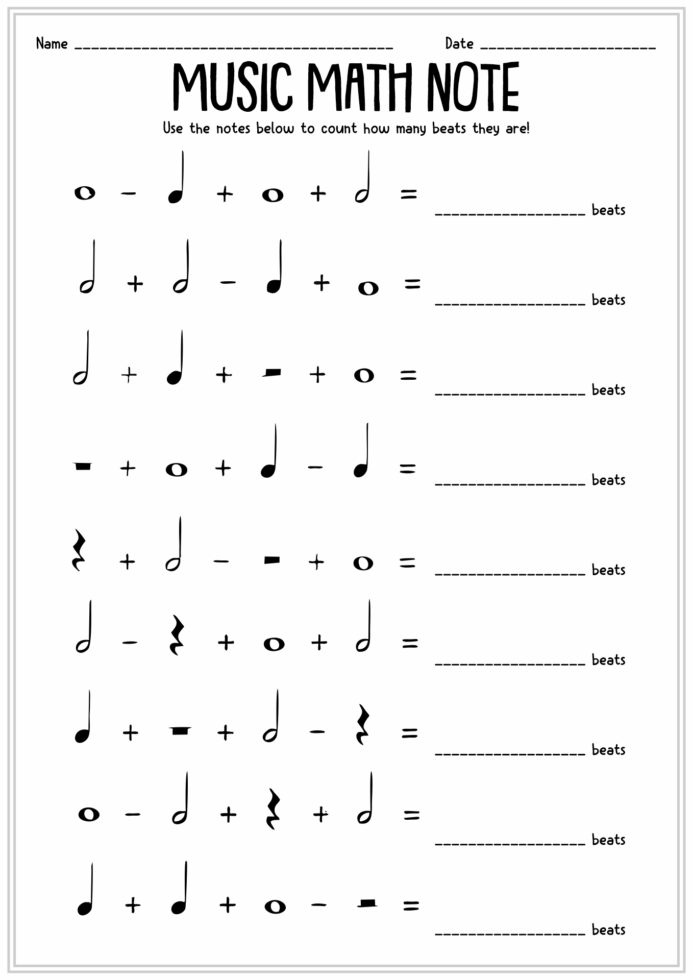 Free Music Math Worksheet Download Free Music Math Worksheet Png Images Free Worksheets On Clipart Library