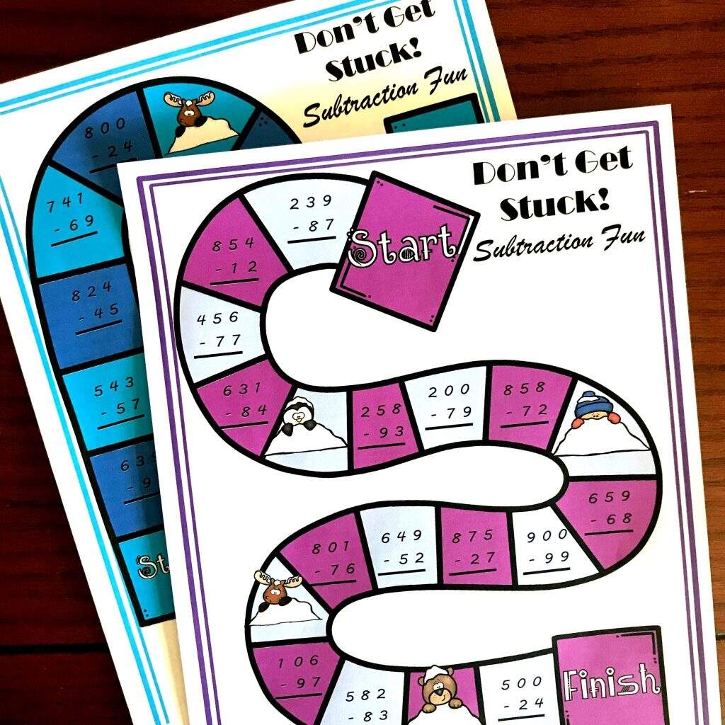 FREE No Prep Subtraction With Regrouping Game