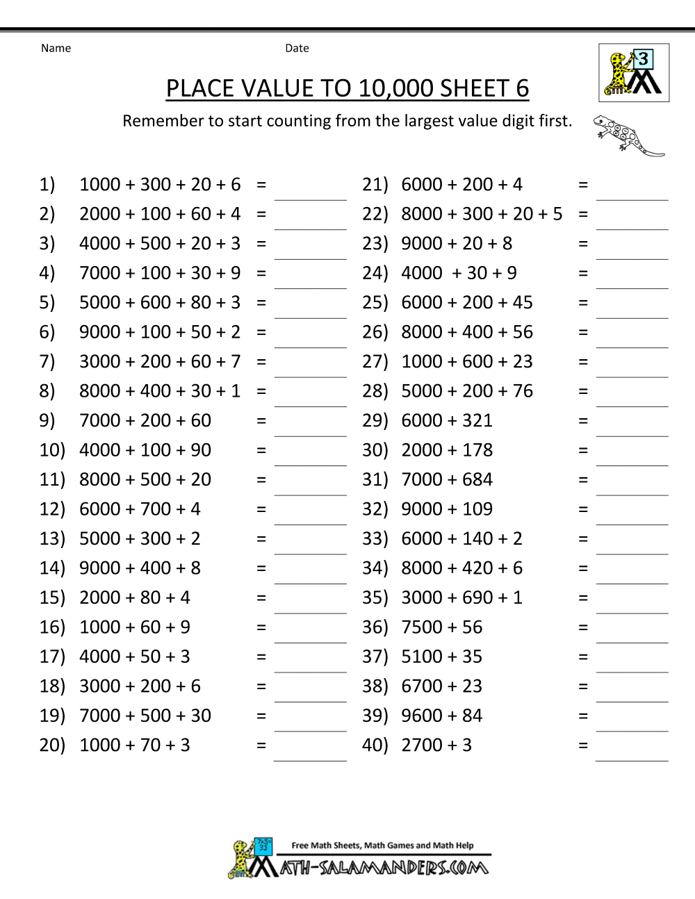Free Place Value Worksheet Tlsbooks Download Free Place Value Worksheet Tlsbooks Png Images Free Worksheets On Clipart Library