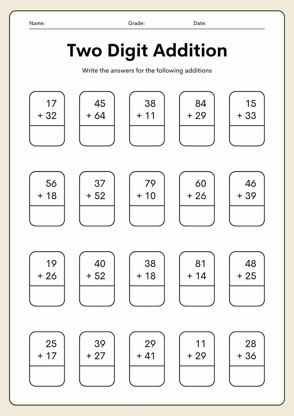 Free Printable 2nd Grade Math Worksheets Canva Fall Themed Kinder 2nd Grade Math Add Subtract Made By Teachers