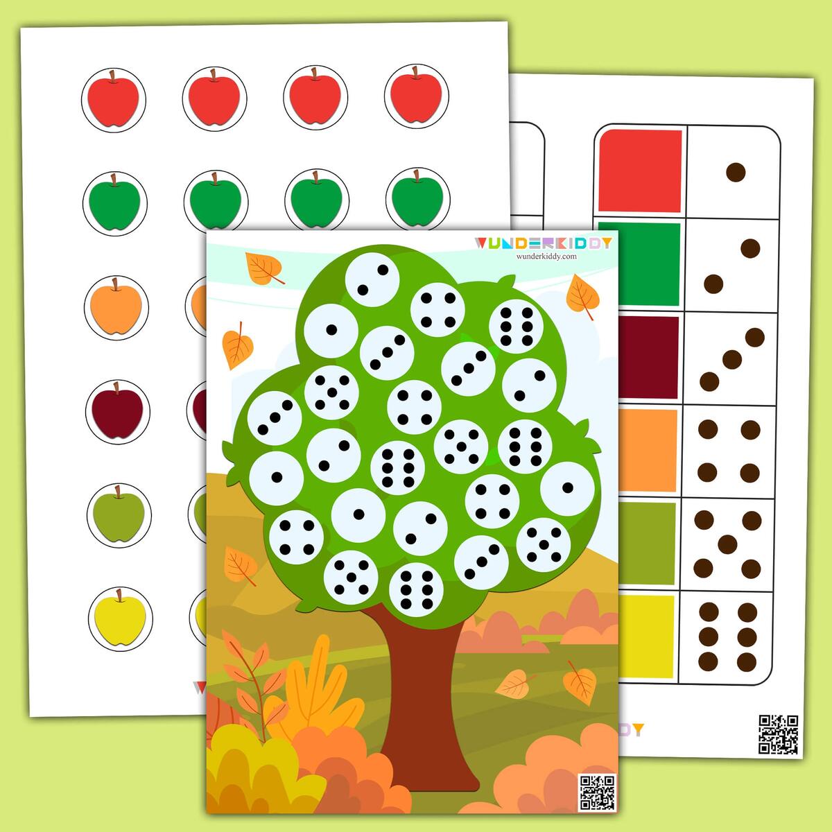 Free Printable Apple Tree Number Matching Activity For Preschool