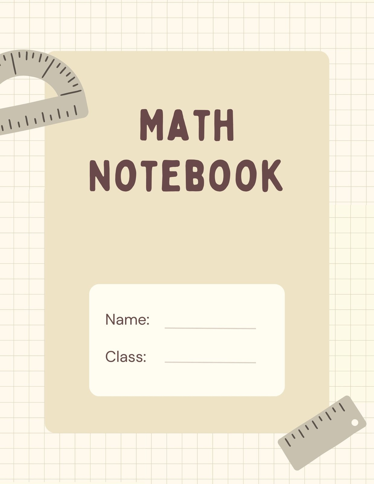 Free Printable Custom Math Notebook Cover Templates Canva