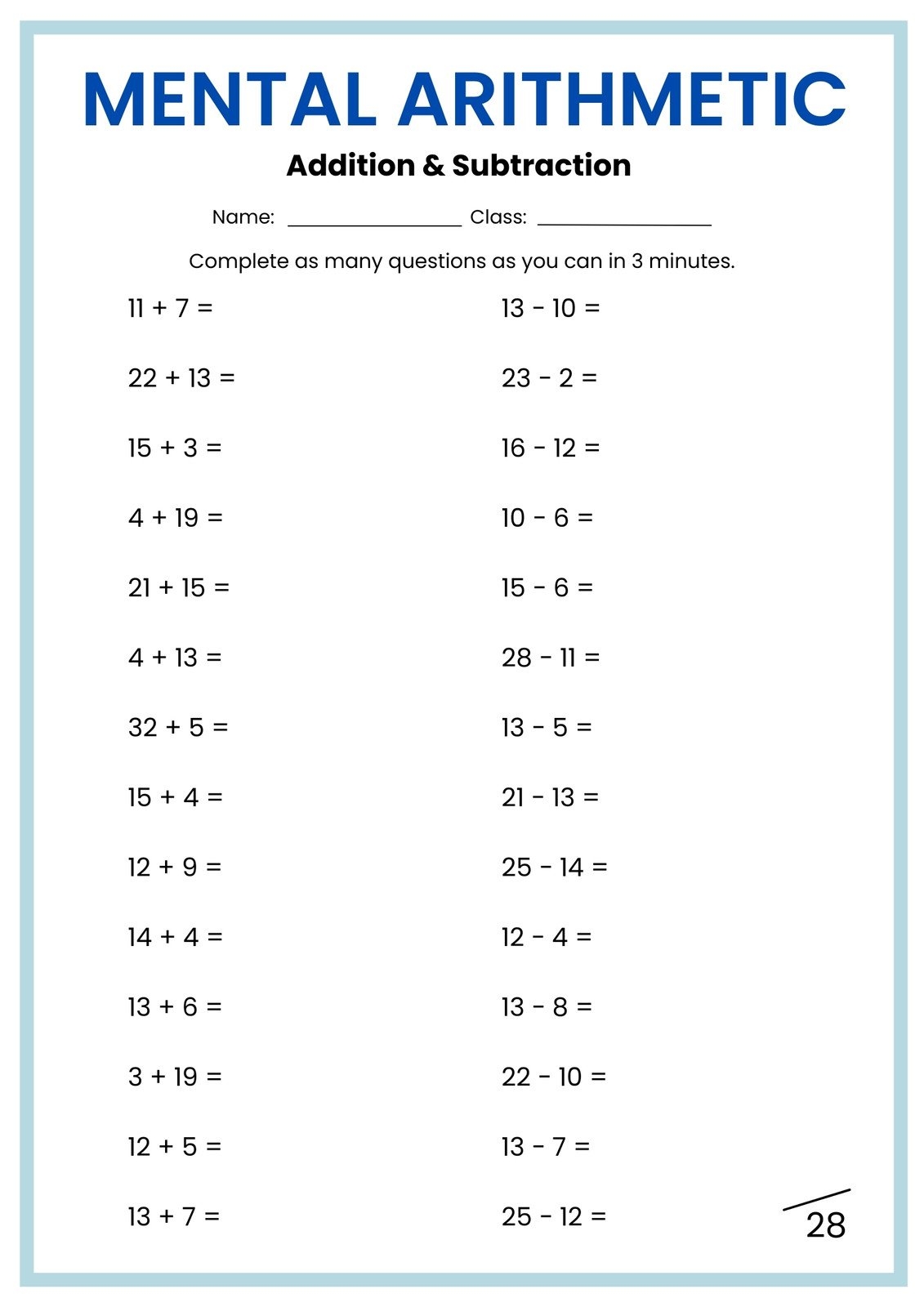 Free Printable Customizable Math Worksheets Canva