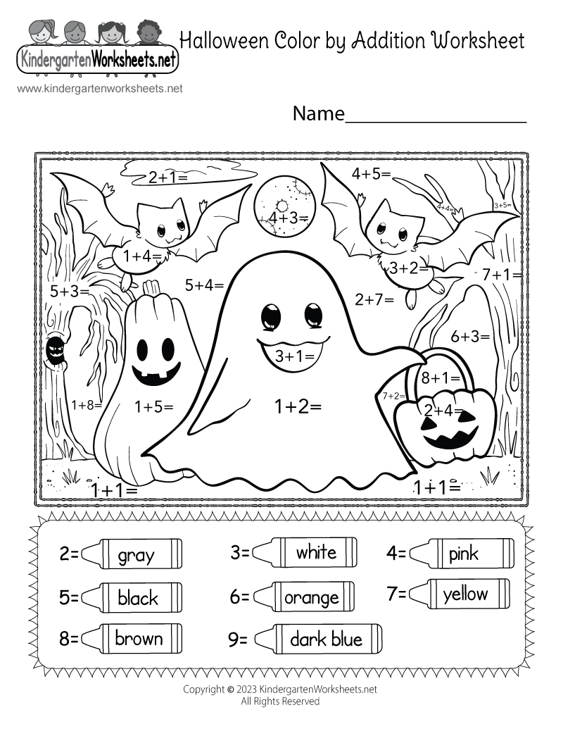 Free Printable Halloween Color By Addition Worksheet Free Printable Halloween Color By Addition Worksheet